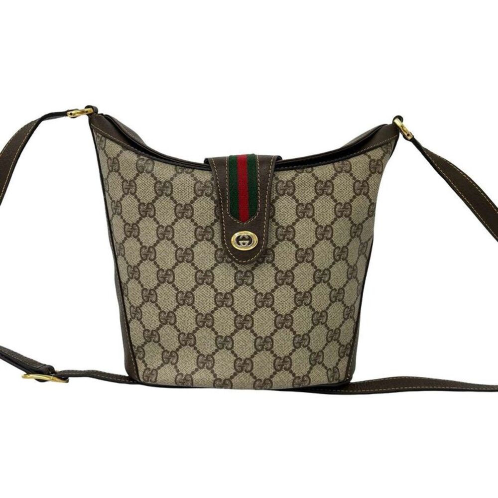 Gucci GG Sherry Line Leather PVC Shoulder Bag